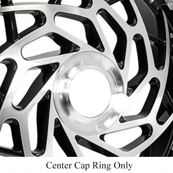 Azad AZ Reign Gloss Black with Machined Face Floating Center Cap Ring