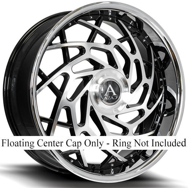 Azad AZ Reign Gloss Black with Machined Face Floating Center Cap