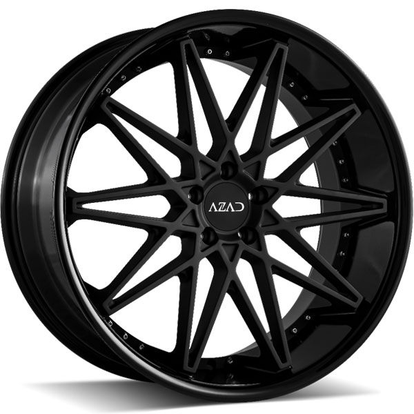 Azad AZ41 Matte Black Center with Gloss Black Lip Center Cap