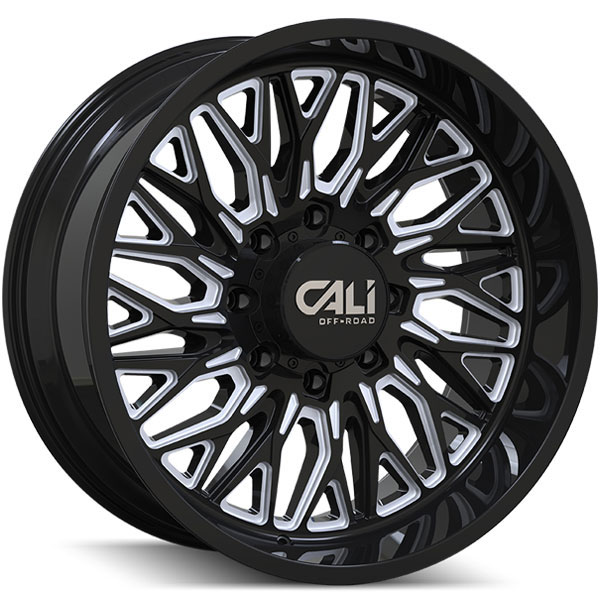 Cali Offroad Crusher 9118BM Gloss Black with Milled Spokes Center Cap