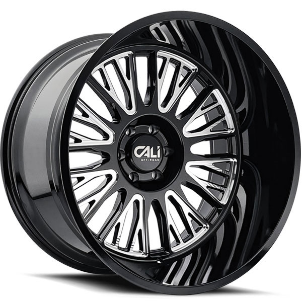 Cali Offroad Vertex 9116BM Gloss Black with Milled Spokes Center Cap