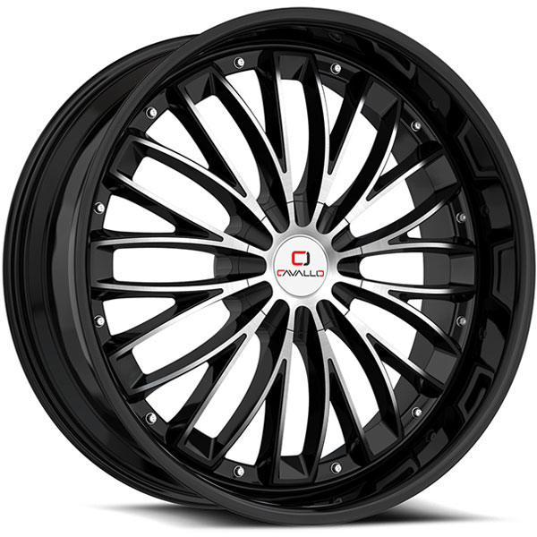 Cavallo CLV-42 Gloss Black with Machined Face Center Cap