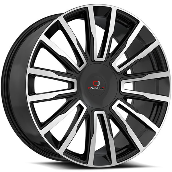 Cavallo CLV-47 Gloss Black with Machined Face Center Cap