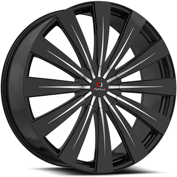 Cavallo CLV-49 Gloss Black with Machined Face Center Cap