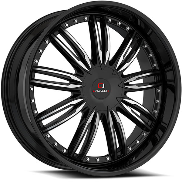 Cavallo CLV-54 Gloss Black with Machined Face Center Cap