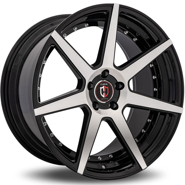 Curva Concepts C47 Black with Machined Face Center Cap