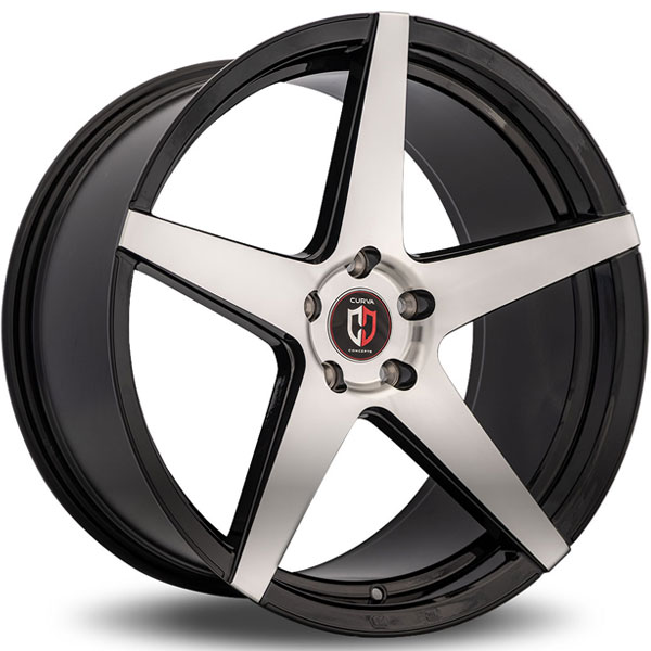 Curva Concepts C55 Black with Machined Face Center Cap