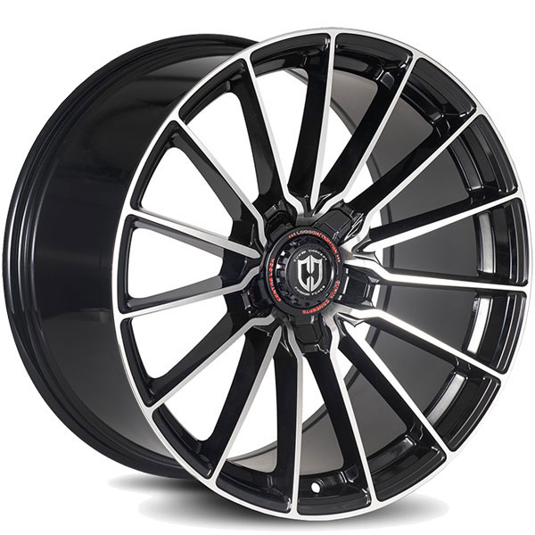 Curva Concepts CFF75 Gloss Black with Machined Face Center Cap