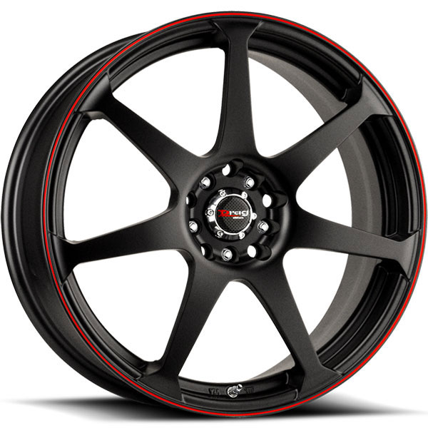 Drag DR-33 Flat Black with Red Stripe Center Cap