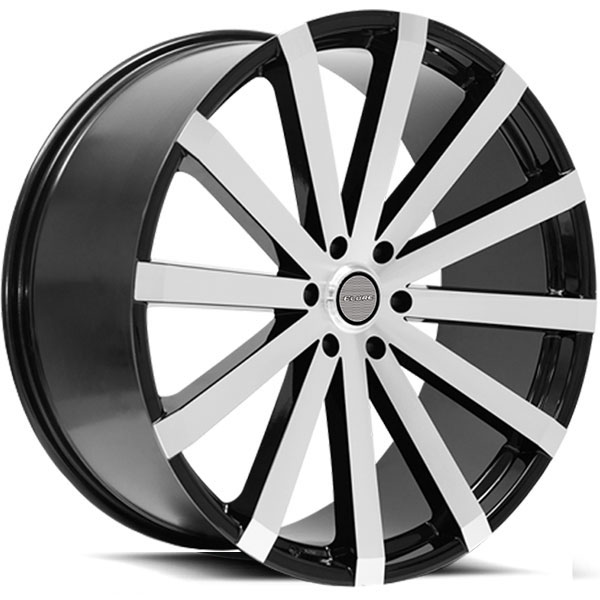 Elure 037 Black with Machined Face 6 Lug Center Cap