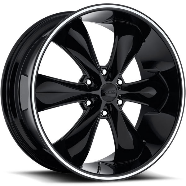 Foose Legend 6 F137 Gloss Black with Machined Stripe Center Cap