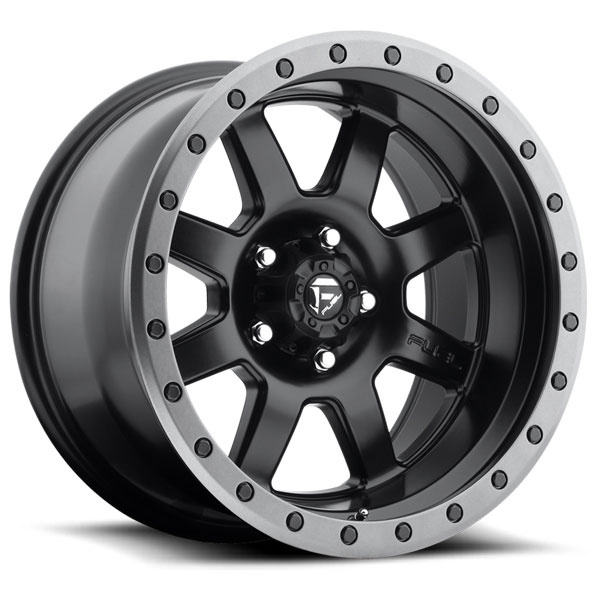 Fuel Trophy D551 Matte Black with Anthracite Ring Center Cap