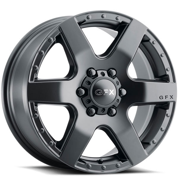 G-FX MV1 Matte Black 6 Spoke Center Cap