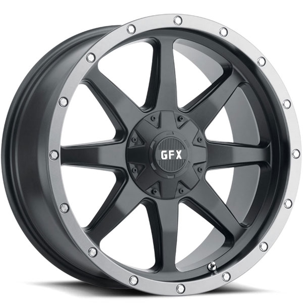 G-FX TR14 Matte Black with Grey Bolts Center Cap