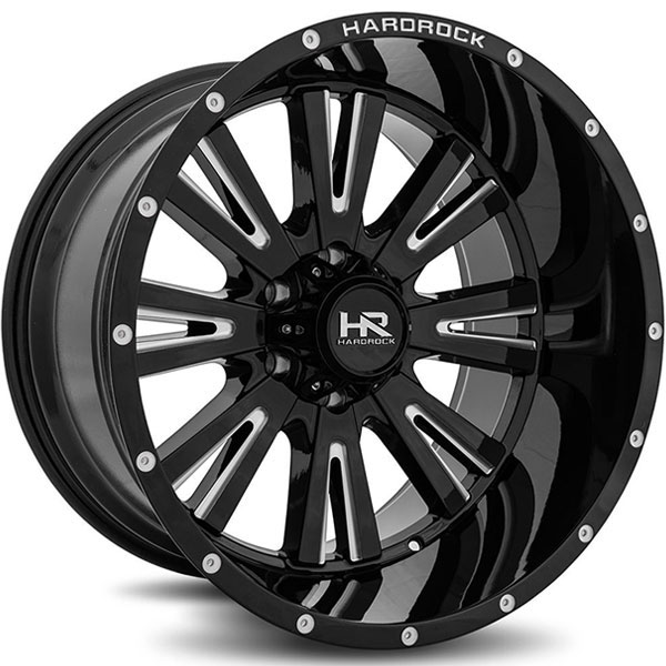 Hardrock Offroad H503 Spine Xposed Gloss Black with Milled Spokes Center Cap