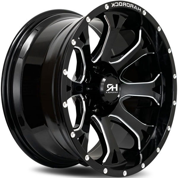 Hardrock Offroad H505 Bloodshot Xposed Gloss Black with Milled Spokes Center Cap