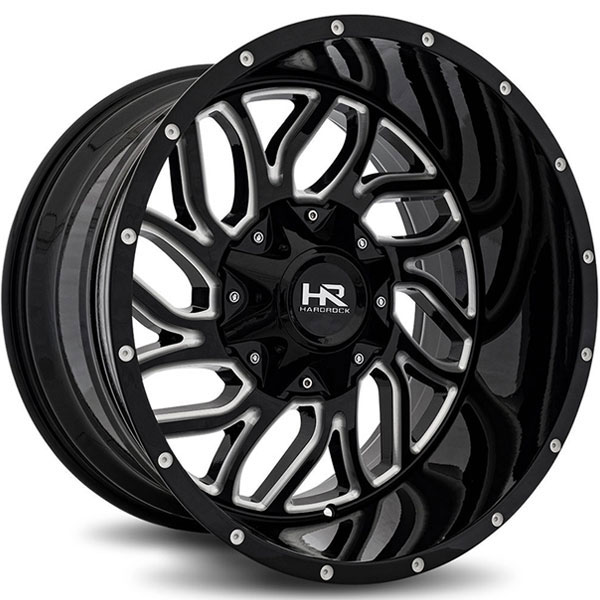 Hardrock Offroad H707 Destroyer Gloss Black with Milled Spokes Center Cap