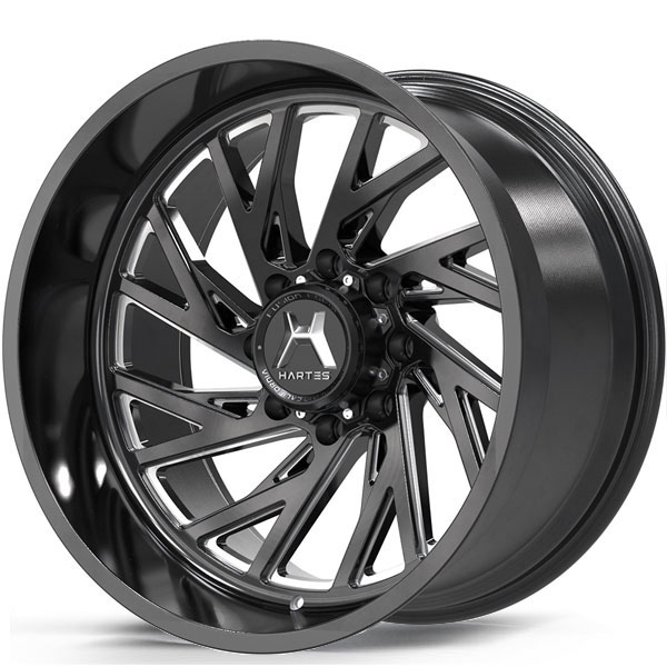 Hartes Metal YSM-703 Stormbreaker Gloss Black with Milled Spokes Center Cap