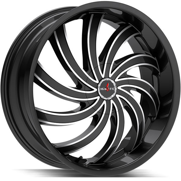 Ignite Flame Gloss Black with Milled Spokes Center Cap