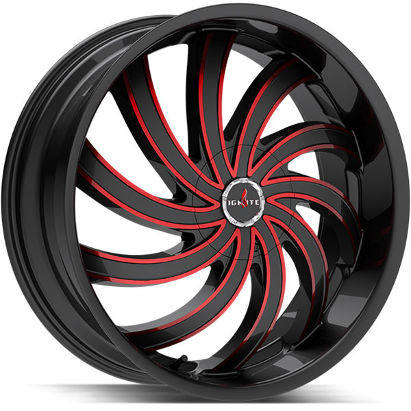 Ignite Flame Gloss Black with Red Milled Spokes Center Cap