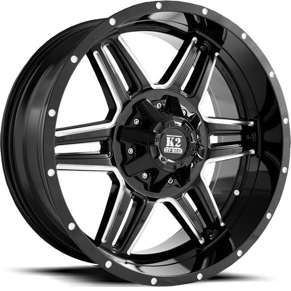 K2 OffRoad K06 Sphinx Gloss Black with Milled Spokes Center Cap