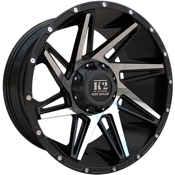 K2 OffRoad K09 Torque Gloss Black with Machined Face Center Cap