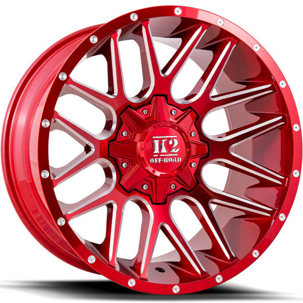 K2 OffRoad K18 Venom Candy Red with Milled Windows Center Cap