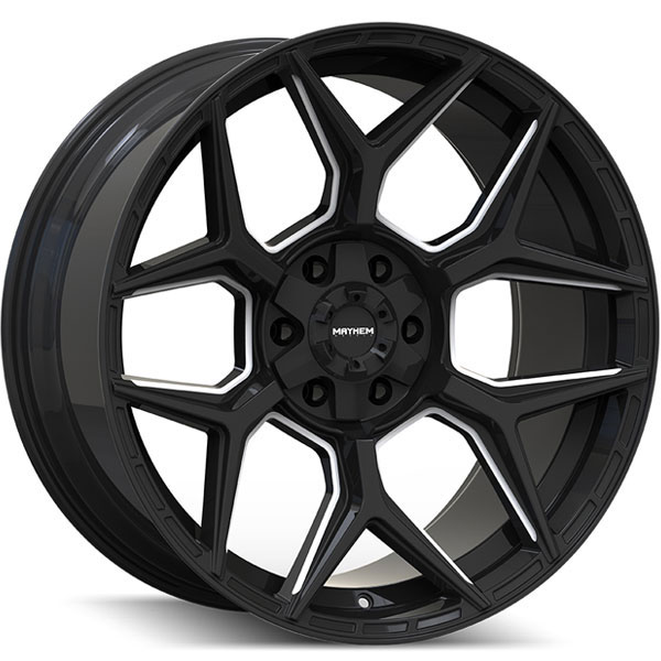 Mayhem 8119 Vanquish Black with Milled Spokes Center Cap