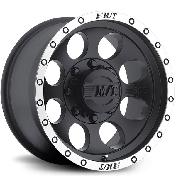 Mickey Thompson Classic Baja Lock Matte Black with Machined Stripe Center Cap