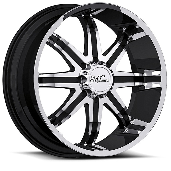 Milanni Kool Whip 8 446 Gloss Black with Machined Face Center Cap