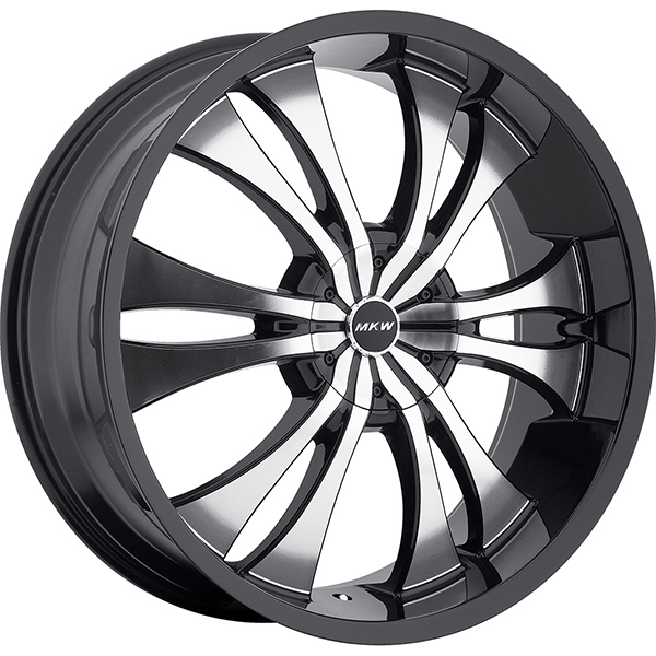 MKW M114 Gloss Black with Machined Face and Black Lip Center Cap