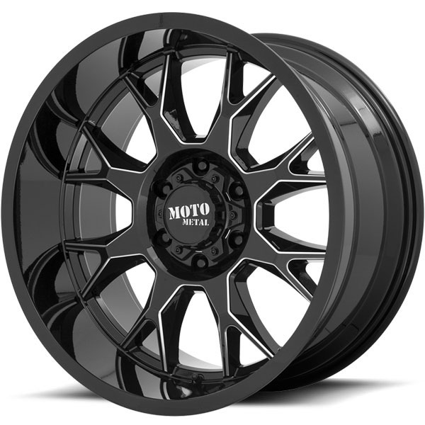 Moto Metal MO806 Talon Gloss Black with Milled Spokes Center Cap