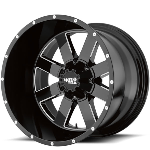 Moto Metal MO962 Gloss Black with Milled Spokes Center Cap