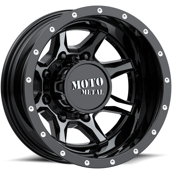 Moto Metal MO995 Dually Gloss Black with Machined Face Rear Center Cap