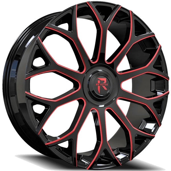 Revenge RL-105 Black with Red Milled Spokes and Big Floater Center Cap