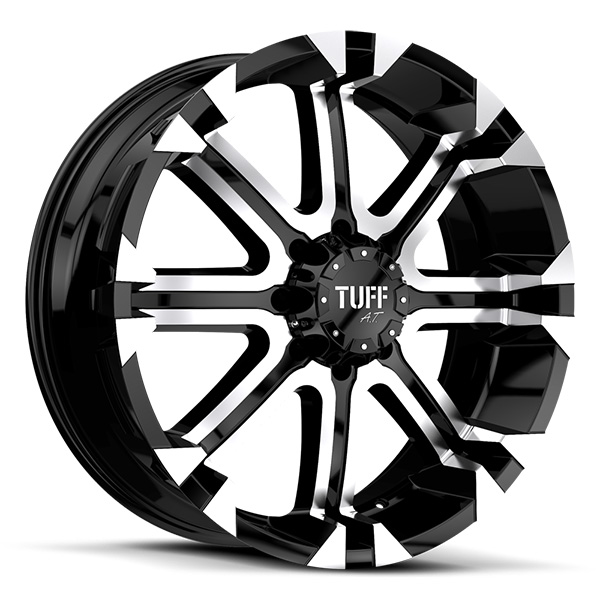 Tuff T13 Flat Black with Machined Face and Flange Center Cap