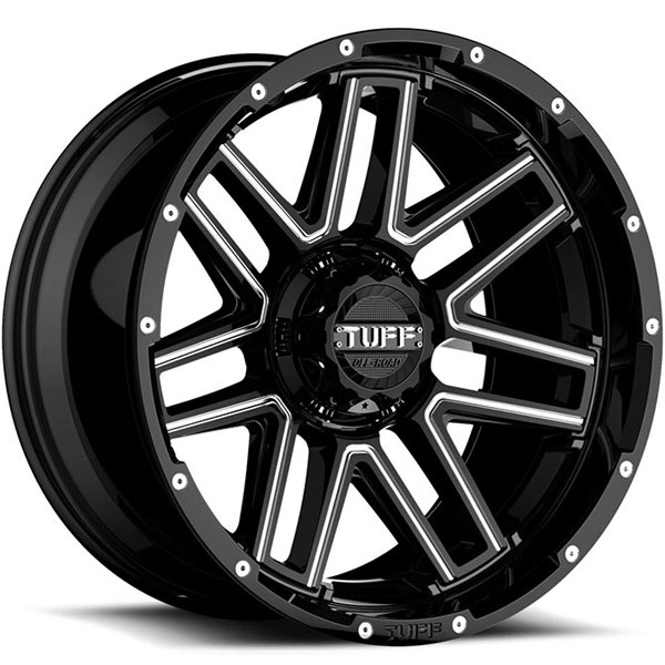 Tuff T17 Gloss Black with Milled Spokes Center Cap