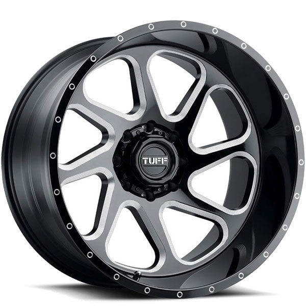 Tuff T2B Gloss Black with Milled Spokes Center Cap