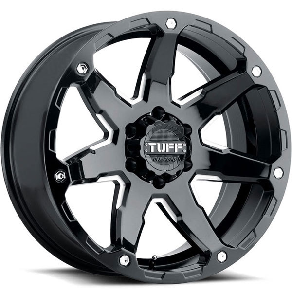 Tuff T4A Gloss Black with Milled Spokes Center Cap