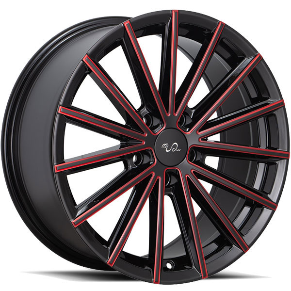 U2-58 Black with Red Milled Spokes Center Cap