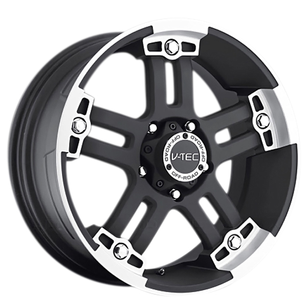 V-Tec 394 Warlord Matte Black with Machined Face Center Cap