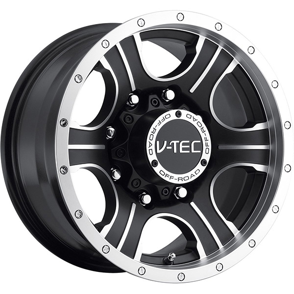 V-Tec 396 Assassin Matte Black with Machined Face Center Cap