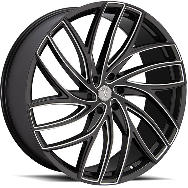 Velocity VW 38 Black with Milled Spokes Center Cap