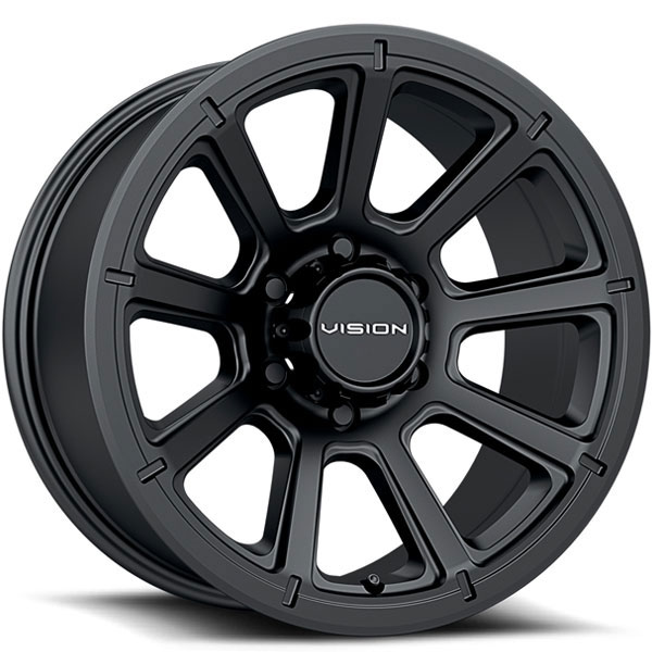 Vision 353 Turbine Matte Black 6 Lug Center Cap