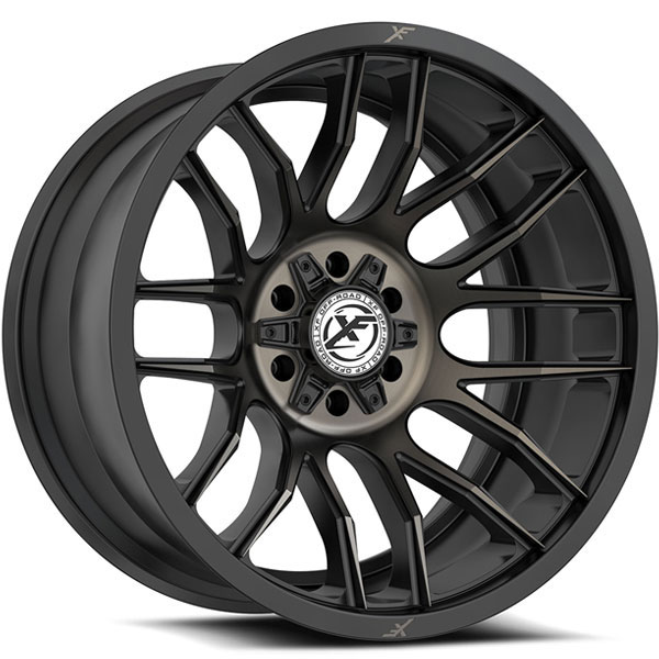 XF Off-Road XF-232 Satin Black with Bronze Face Center Cap | RimsChoice