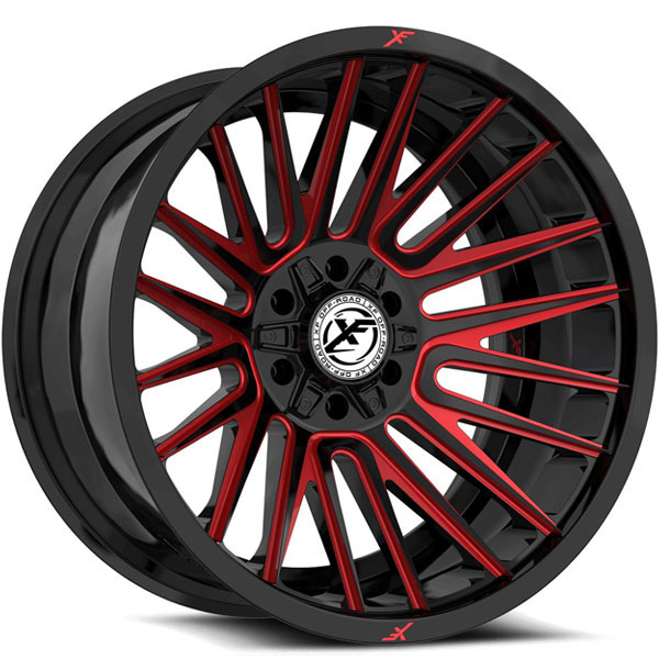 XF Off-Road XF-234 Gloss Black with Red Milled Spokes Center Cap