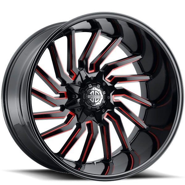 Xtreme Forged XF-16 Midnight Black with Red Military Milling Center Cap