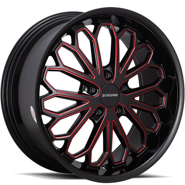 Borghini B67 Black with Red Milled Spokes