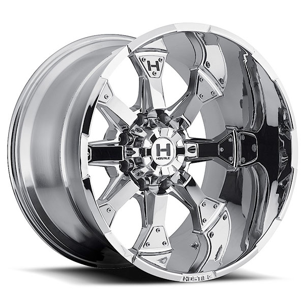 Hostile H101 Knuckles  Armor Plated Chrome 8 Lug