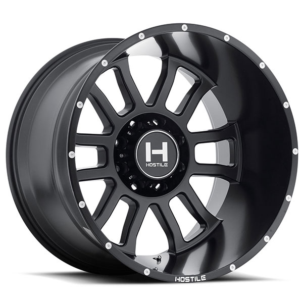 Hostile H107 Gauntlet Asphalt Satin Black 8 Lug